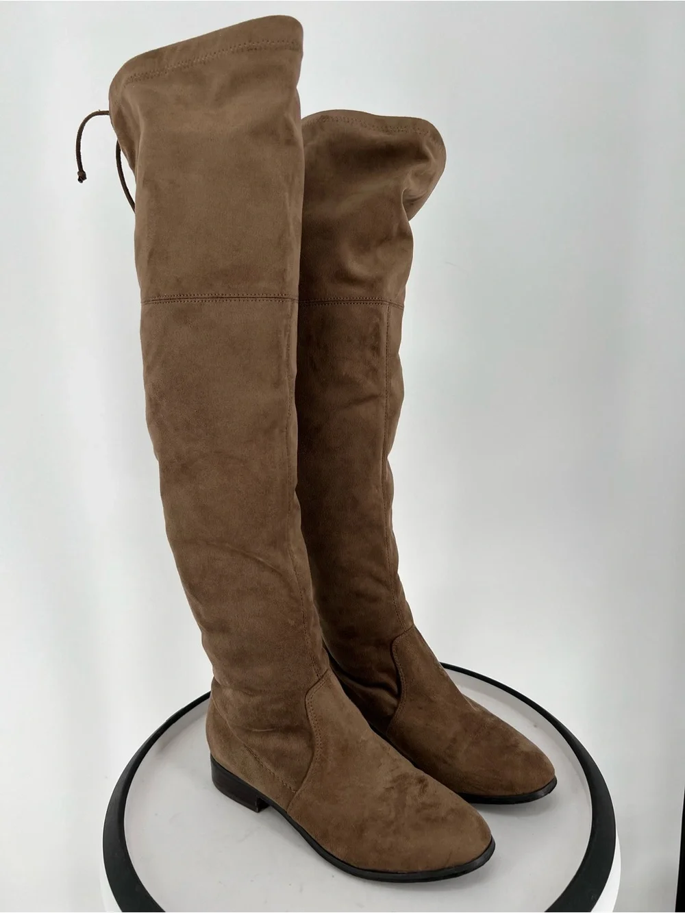 Kensie Tall Over-the-Knee Suede Boots - Taupe‎ Brown